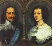DYCK, Sir Anthony Van Charles I of England and Henrietta of France dfg oil